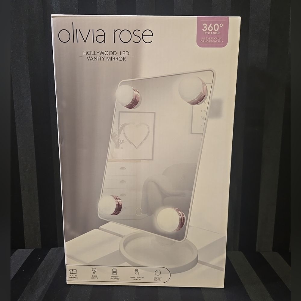 Olivia Rose Hollywood 4 LED Light Vanity Mirror 360° Rotation Smart Touch Sensor